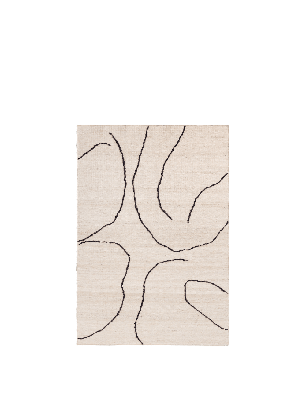 ferm LIVING Gesso Jute Rug 140 x 200 cm – Off-white / Dark Fig