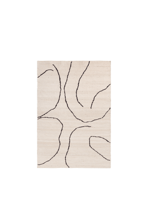 ferm LIVING Gesso Jute Rug 140 x 200 cm – Off-white / Dark Fig