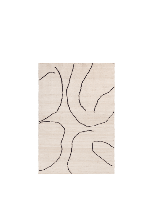 ferm LIVING Gesso Jute Rug 140 x 200 cm – Off-white / Dark Fig