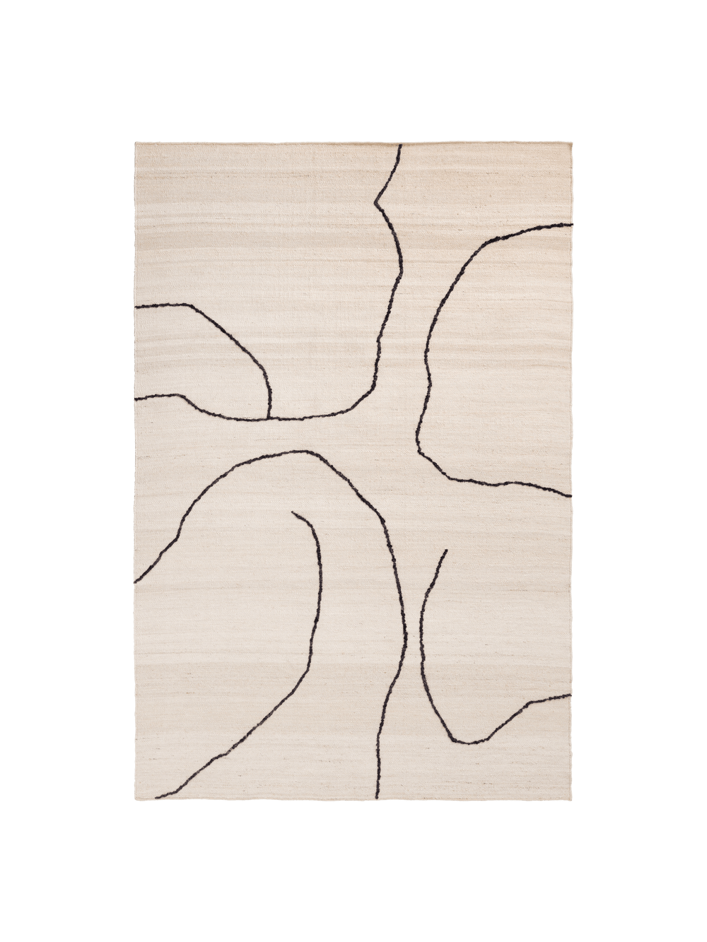 ferm LIVING Gesso Jute Rug 170 x 240 cm – Off-white / Dark Fig