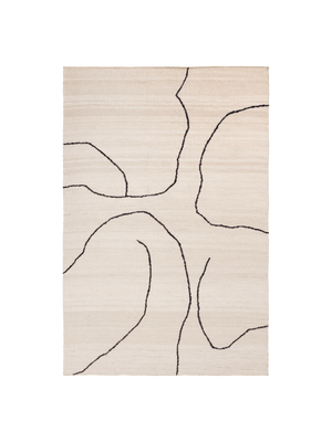 ferm LIVING Gesso Jute Rug 170 x 240 cm – Off-white / Dark Fig