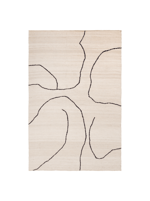 ferm LIVING Gesso Jute Rug 170 x 240 cm – Off-white / Dark Fig