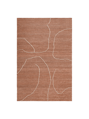ferm LIVING Gesso Jute Rug 170 x 240 cm – Terracotta / Off-white