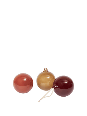 ferm LIVING Glass Baubles Large – Set of 3 – Roseate Opaque
