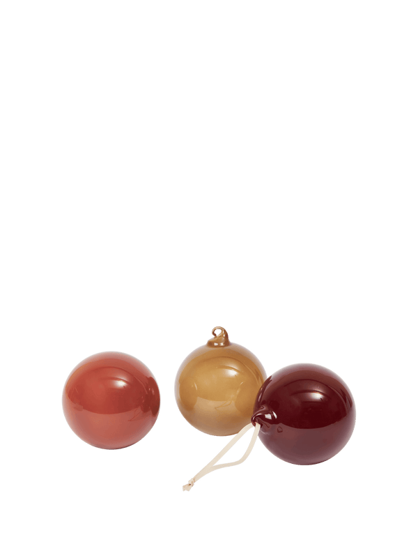 ferm LIVING Glass Baubles Large – Set of 3 – Roseate Opaque