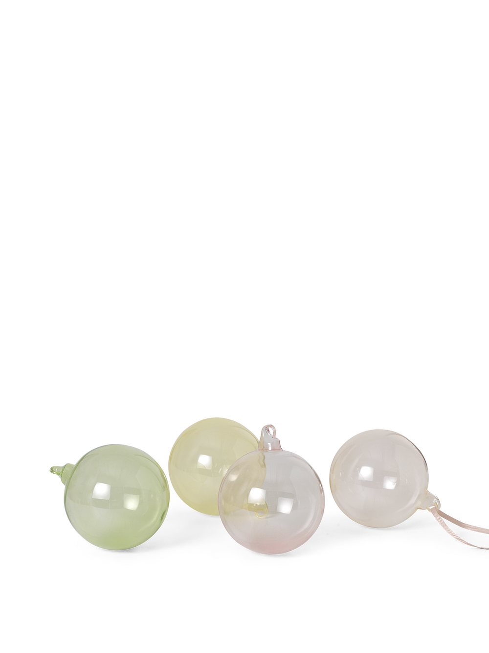 ferm LIVING Glass Baubles Large – Set of 4 – Mixed Light