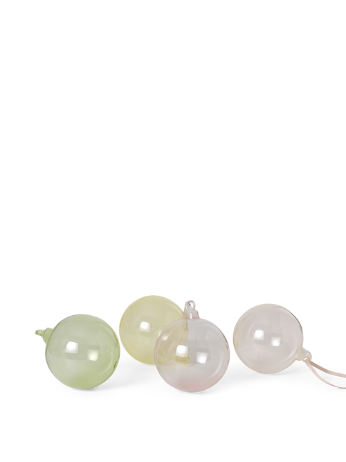 ferm LIVING Glass Baubles Large – Set of 4 – Mixed Light