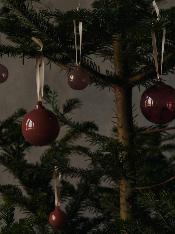ferm LIVING Glass Baubles Small – Set of 3 – Roseate Opaque