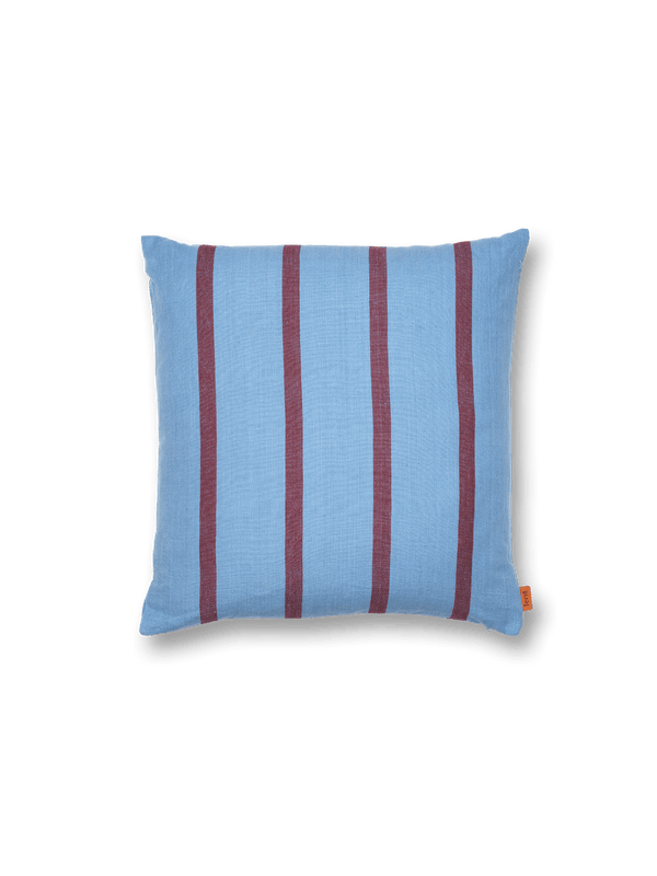 ferm LIVING Grand Cushion – Faded Blue / Burgundy