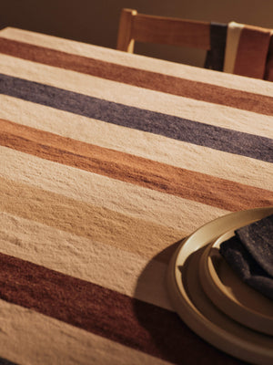 ferm LIVING Hale Tablecloth – Cashmere / Mocha / Indigo Blue
