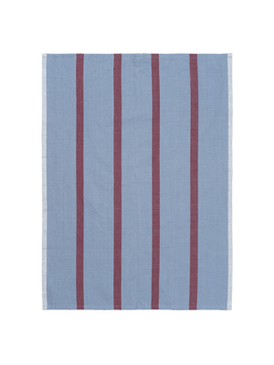 ferm LIVING Hale Tea Towel – Faded Blue / Burgundy