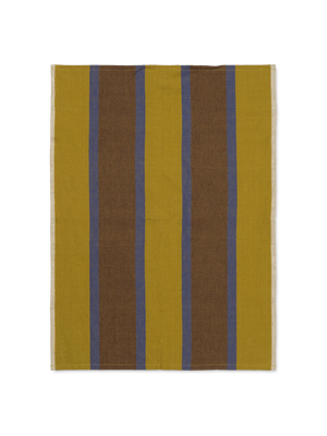 ferm LIVING Hale Tea Towel – Lime / Bright Blue / Chocolate