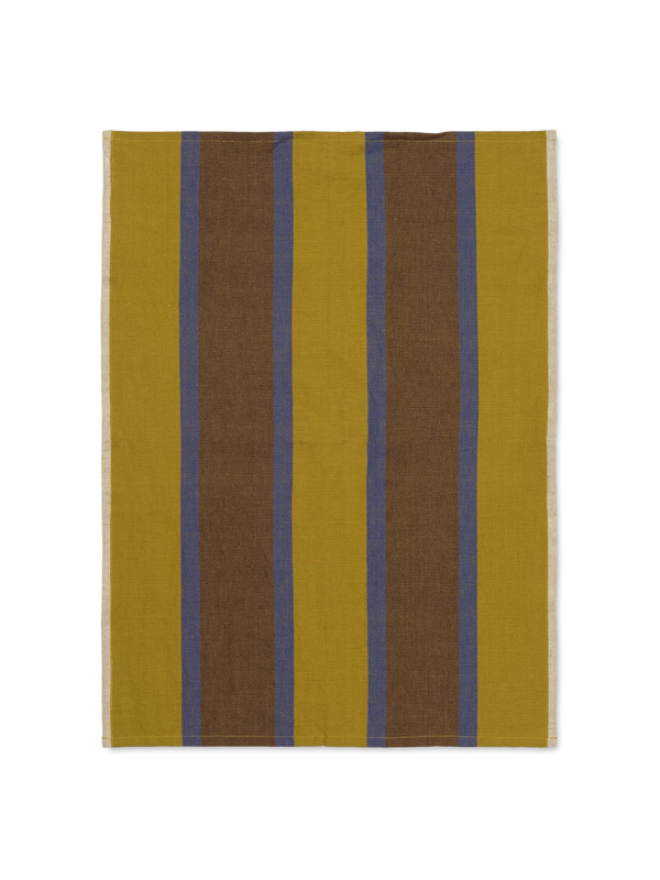 ferm LIVING Hale Tea Towel – Lime / Bright Blue / Chocolate