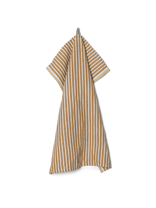 ferm LIVING Hale Tea Towel – Golden Brown / Silver Fern