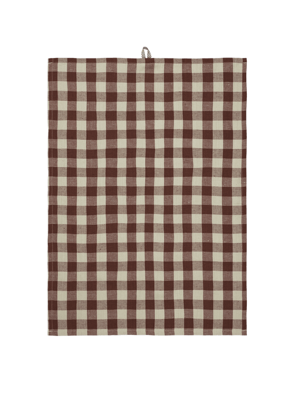 ferm LIVING Hale Tea Towel – Cinnamon / Grey Green