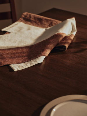 ferm LIVING Hale Tea Towel – Chestnut / Frosted Lime
