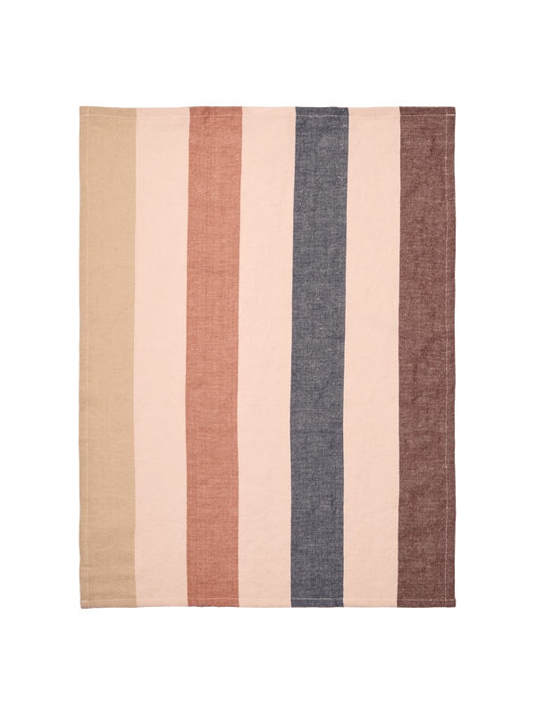 ferm LIVING Hale Tea Towel – Cashmere / Mocha / Indigo Blue