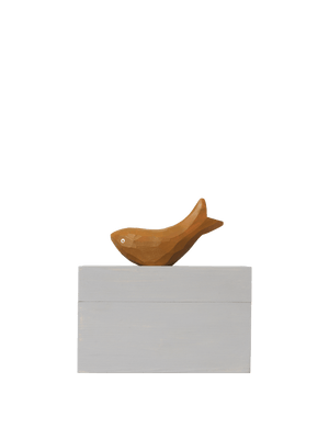 ferm LIVING Harbour Box – Fish – Mist Blue / Aged Gold