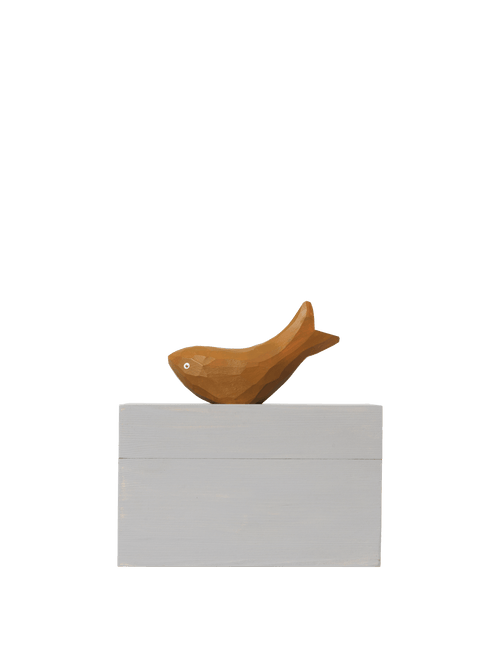 ferm LIVING Harbour Box – Fish – Mist Blue / Aged Gold
