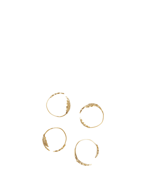 ferm LIVING Holly Leaf Napkin Rings – Set of 4 – Brass