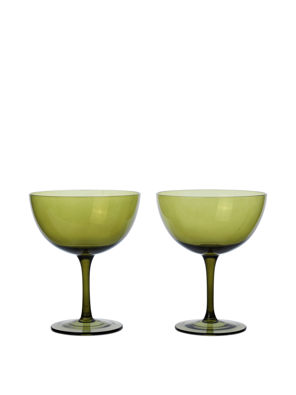 ferm LIVING Host Cocktail Glasses – Set of 2 – Moss Green