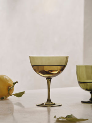 ferm LIVING Host Cocktail Glasses – Set of 2 – Moss Green