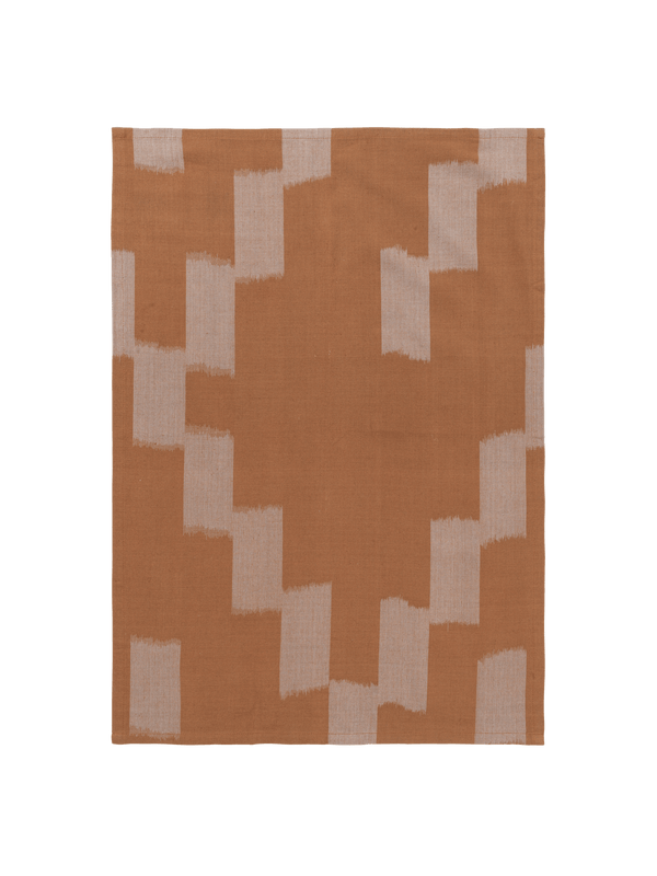 ferm LIVING Ikat Tea Towel – Terracotta / Mist Blue
