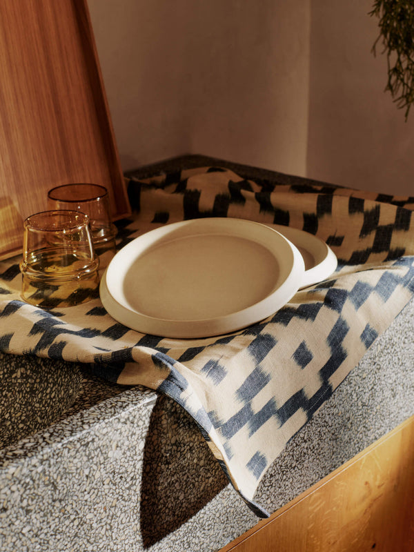 ferm LIVING Ikat Tea Towel – Ink Blue / Off-white
