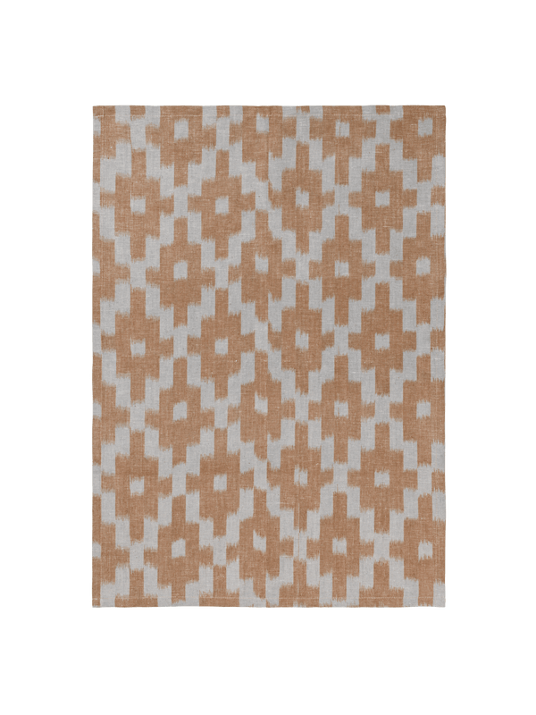 ferm LIVING Ikat Tea Towel – Mist Blue / Terracotta