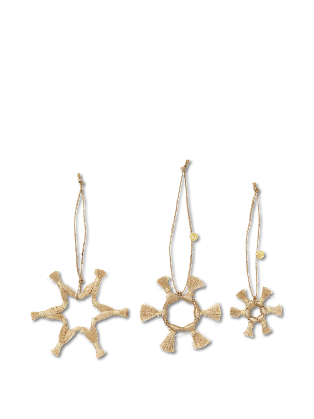 ferm LIVING Jute Stars – Set of 3 – Natural