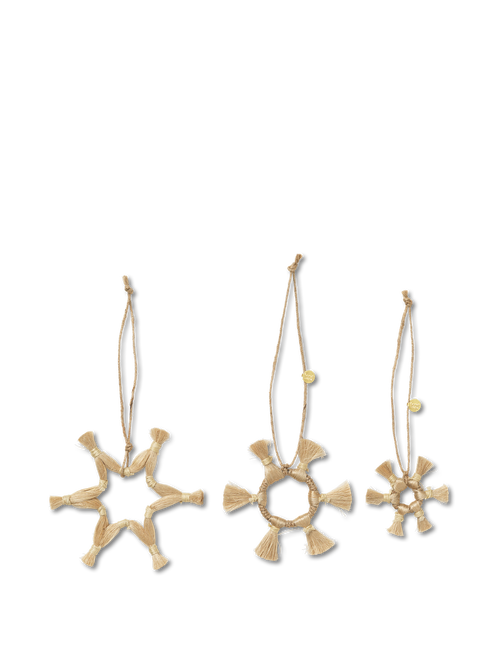 ferm LIVING Jute Stars – Set of 3 – Natural
