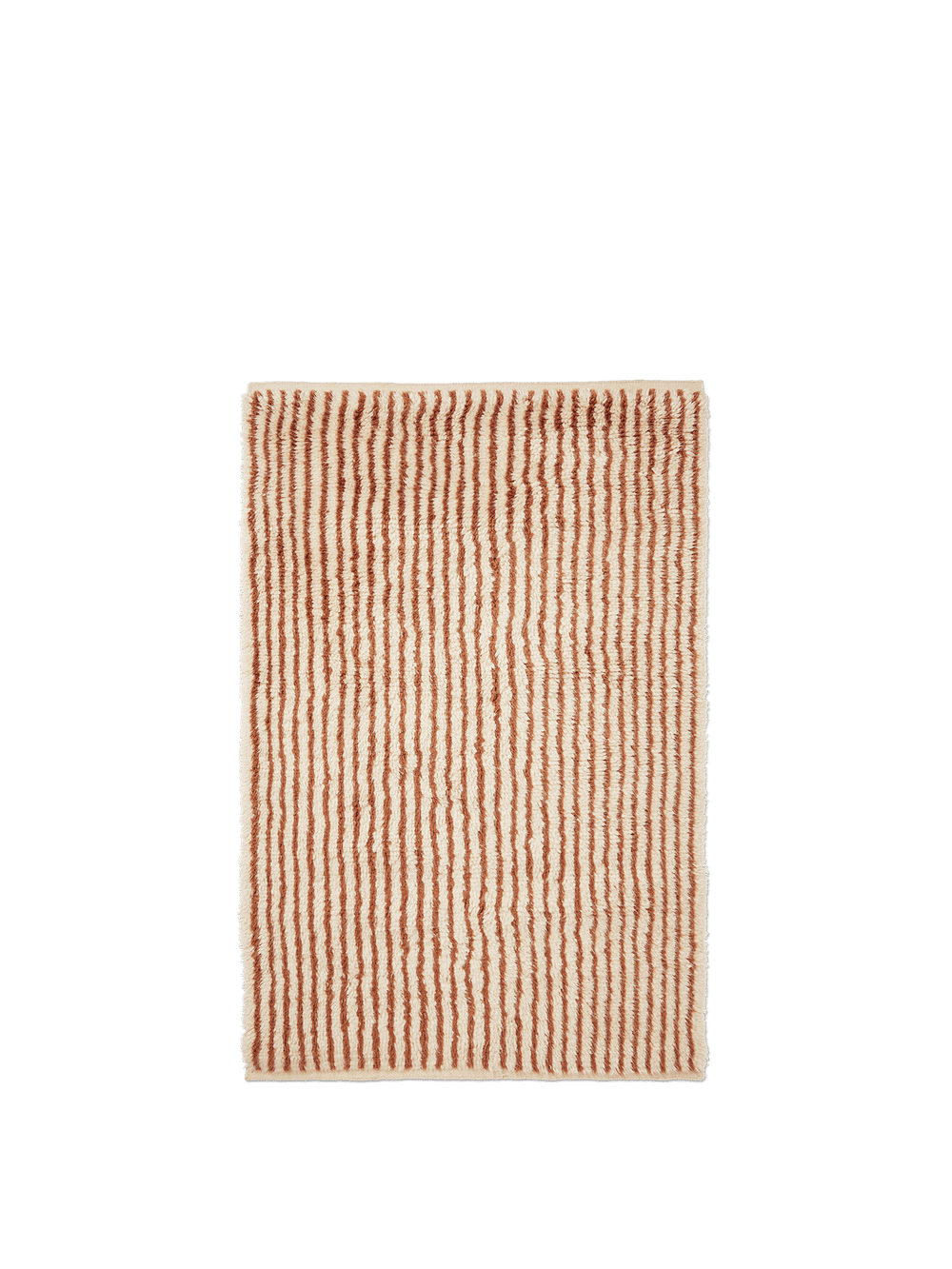 ferm LIVING Kami Knotted Rug 120 x 180 cm – Off-white / Red Brown