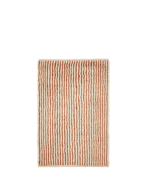ferm LIVING Kami Knotted Rug 120 x 180 cm – Off-white / Red Brown