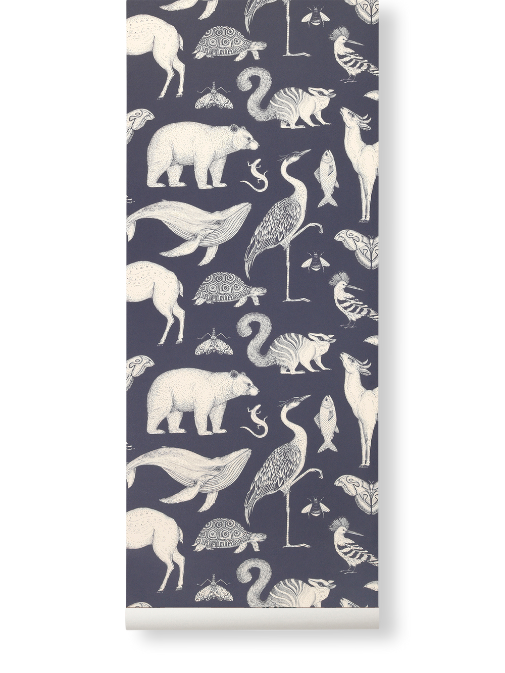 ferm LIVING Katie Scott Wallpaper – Animals – Dark Blue