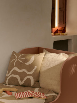 ferm LIVING Kove Appliqué Cushion – Tan