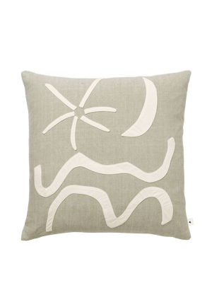 ferm LIVING Kove Appliqué Cushion – Elm Green