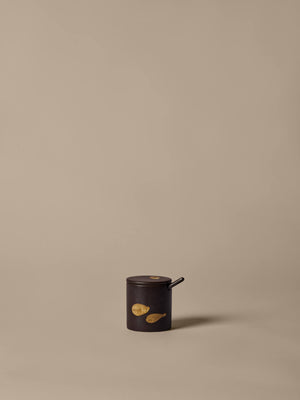ferm LIVING Koyo Jar with Spoon – Dark Brown / Buff