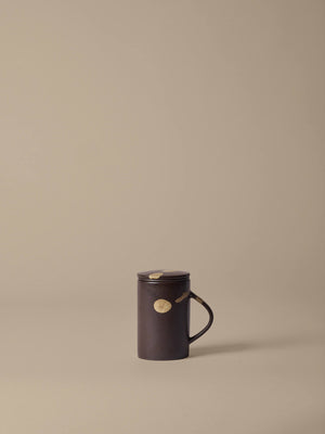 ferm LIVING Koyo Tea Mug with Infuser Set – Dark Brown / Buff
