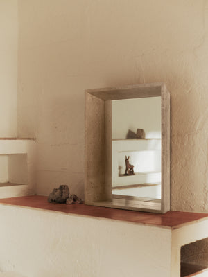 ferm LIVING Lancet Mirror – Travertine