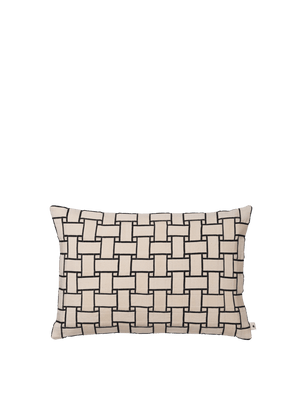 ferm LIVING Lattice Cushion Cover Rectangular – Off-White / Black
