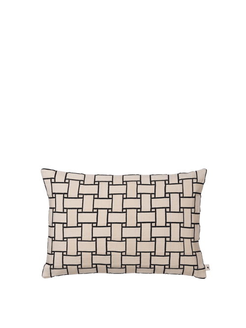 ferm LIVING Lattice Cushion Cover Rectangular – Off-White / Black