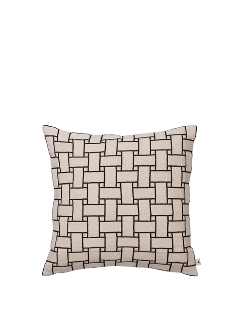 ferm LIVING Lattice Cushion – Off-White / Black