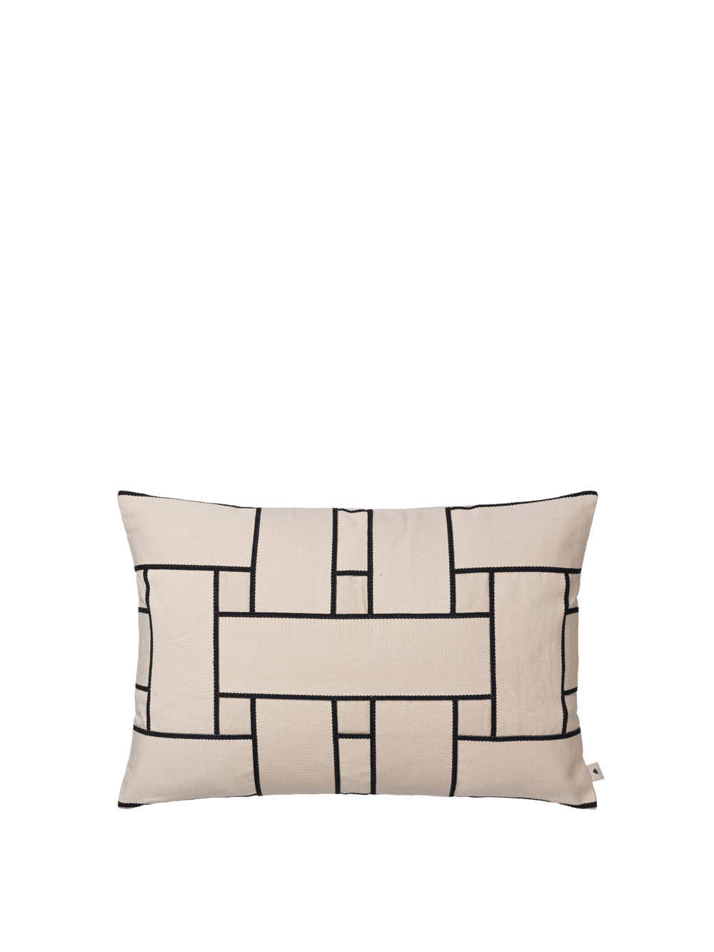 ferm LIVING Lattice Offset Cushion Rectangular – Off-White / Black