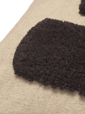 ferm LIVING Lay Cushion – Sand / Dark Brown