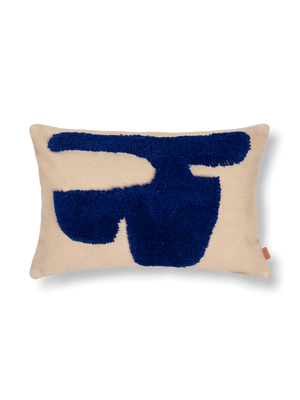 ferm LIVING Lay Cushion Cover Rectangular – Sand / Bright Blue