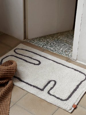 ferm LIVING Lay Washable Mat – Off-white / Coffee
