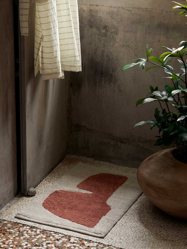 ferm LIVING Lay Washable Mat – Parchment / Rust