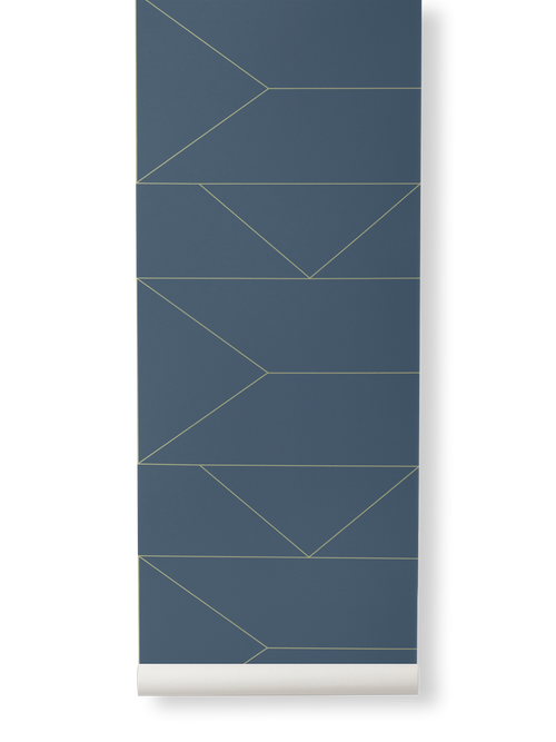 ferm LIVING Lines Wallpaper – Dark Blue
