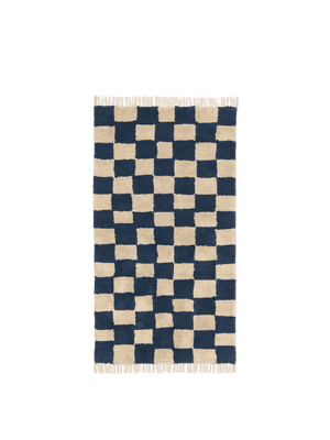 ferm LIVING Mara Washable Rug – Deep Blue / Warm Sand