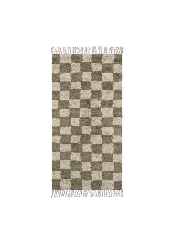 ferm LIVING Mara Washable Rug – Elm Green / Warm Sand